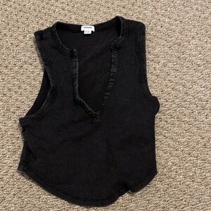 Garage Black Ribbed Sleeveless Top